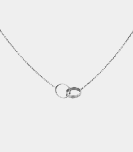 Love Necklace Silver-Tone Interlocking Pendant