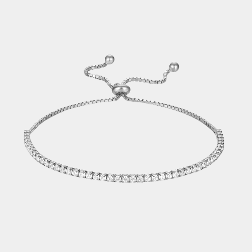 Tennis Bracelet Sterling Silver Adjustable